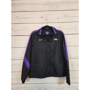 Nike Storm Fit Womens Black‎ Purple TCU Horned Frogs Full Zip Jacket Size Medium